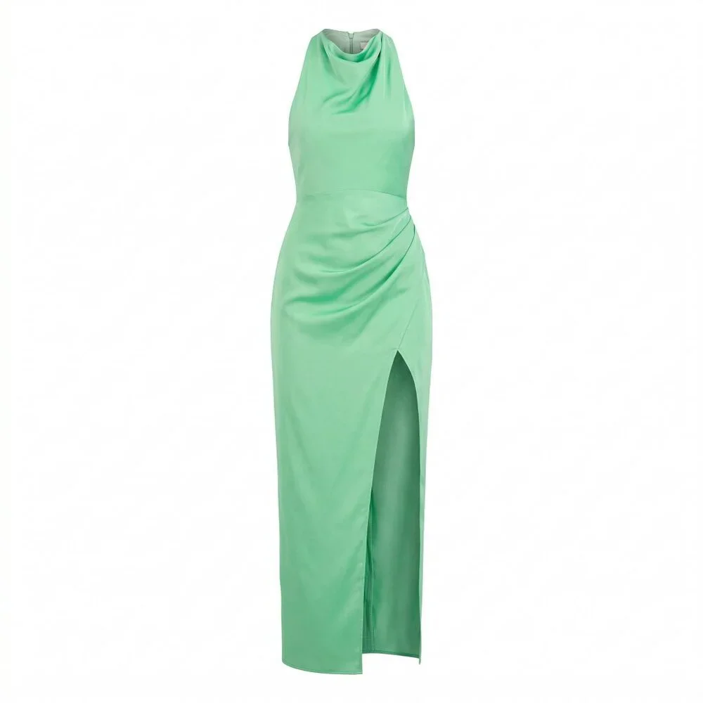BCBGMAXAZRIA Back Twist Halter Gown Women’s - Picture 1 of 5